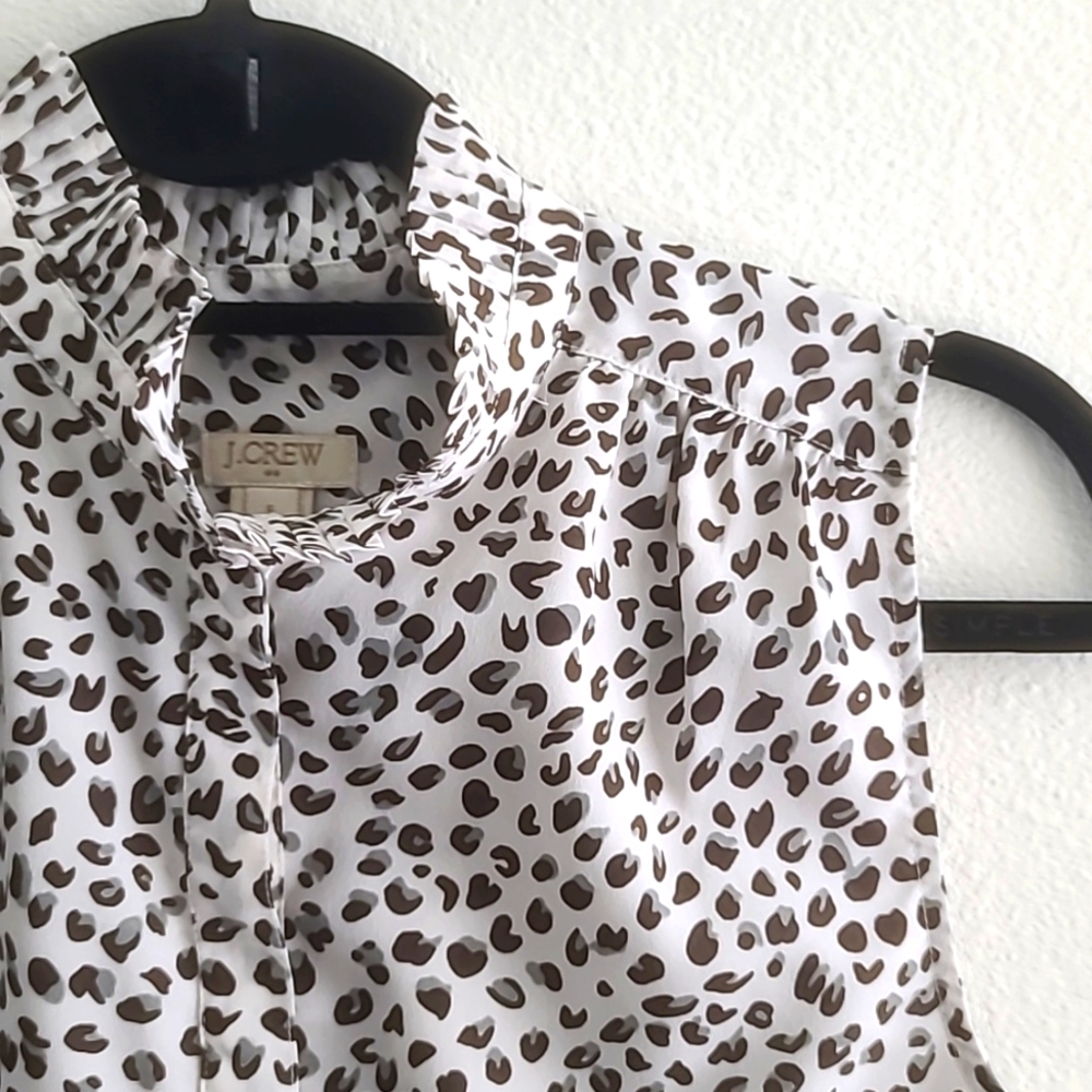 9/20 JCREW RUFFLE NECKLINE BLOUSE